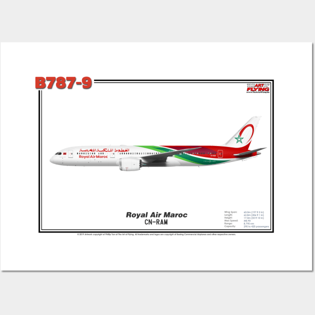 Boeing B787-9 - Royal Air Maroc (Art Print) Wall Art by TheArtofFlying